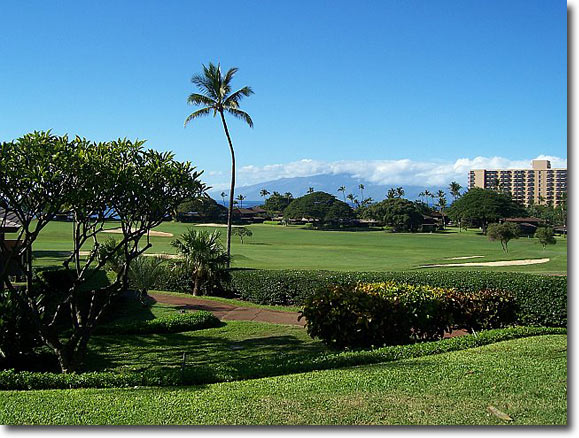 Ocean view and the Royal Kaanapali Golf Course from the K-112 Lanai